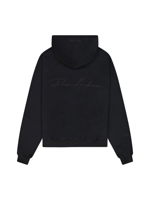 Prior Black Collection Embroidery Logo Oversized Hoodie Onyx in Melbourne, Australia - Prior