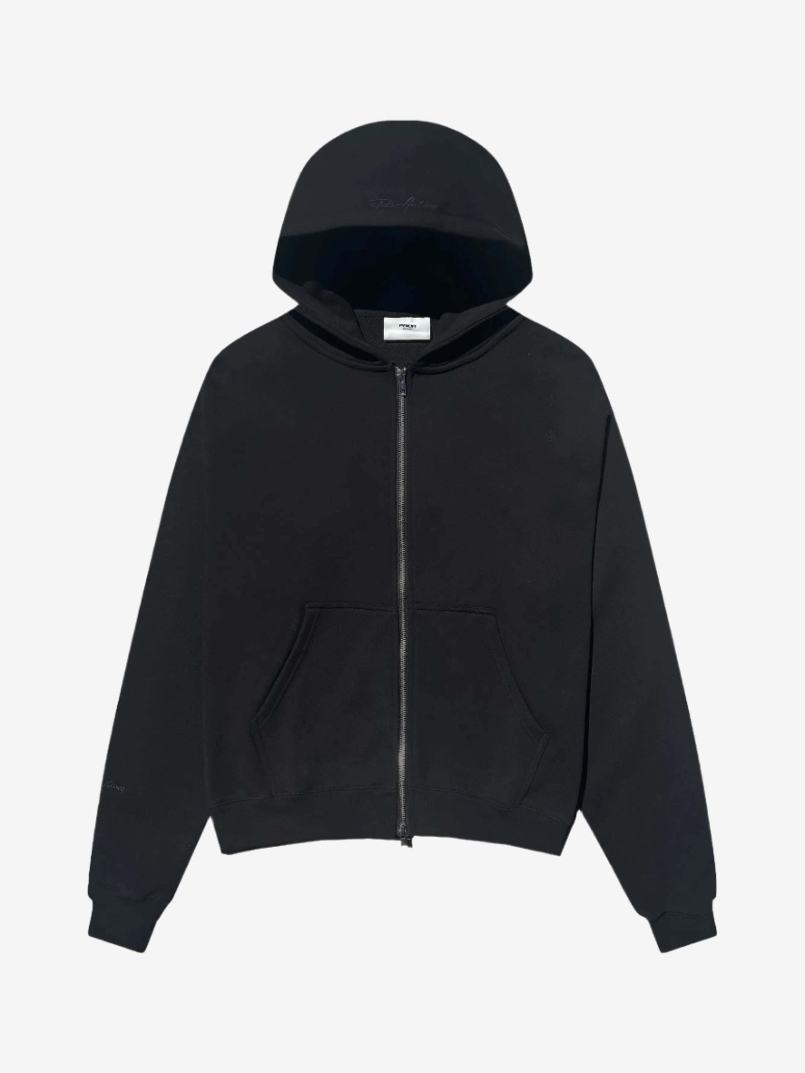Prior Black Collection Embroidery Logo Oversized Zip-Up Hoodie Onyx in Auckland, New Zealand - Shop name