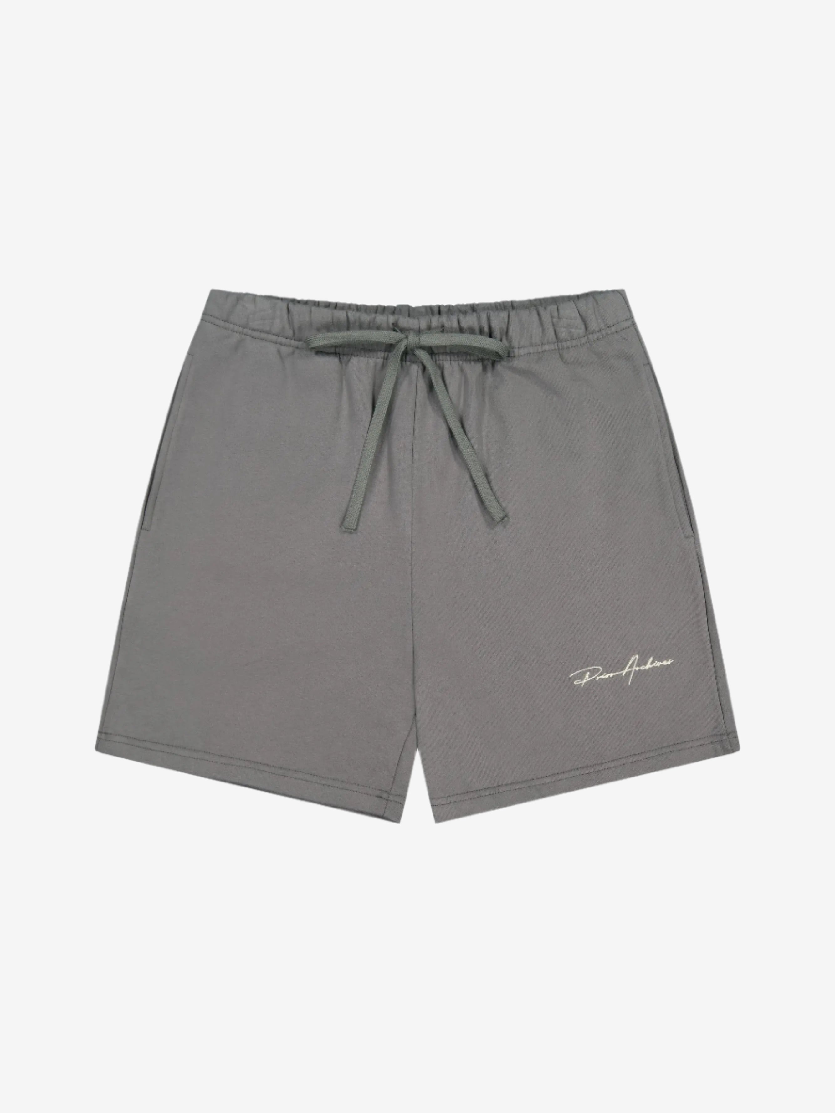 Prior Embroidery Logo Fitted Sweatshorts Slate - Prior