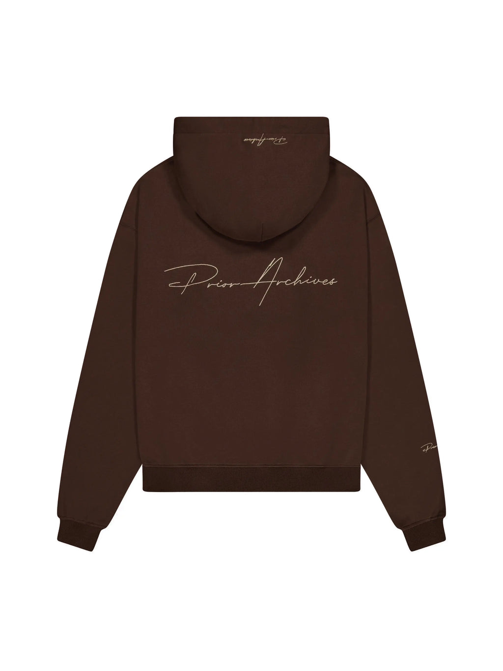 Prior Embroidery Logo Oversized Cropped Hoodie Cocoa in Melbourne, Australia - Prior