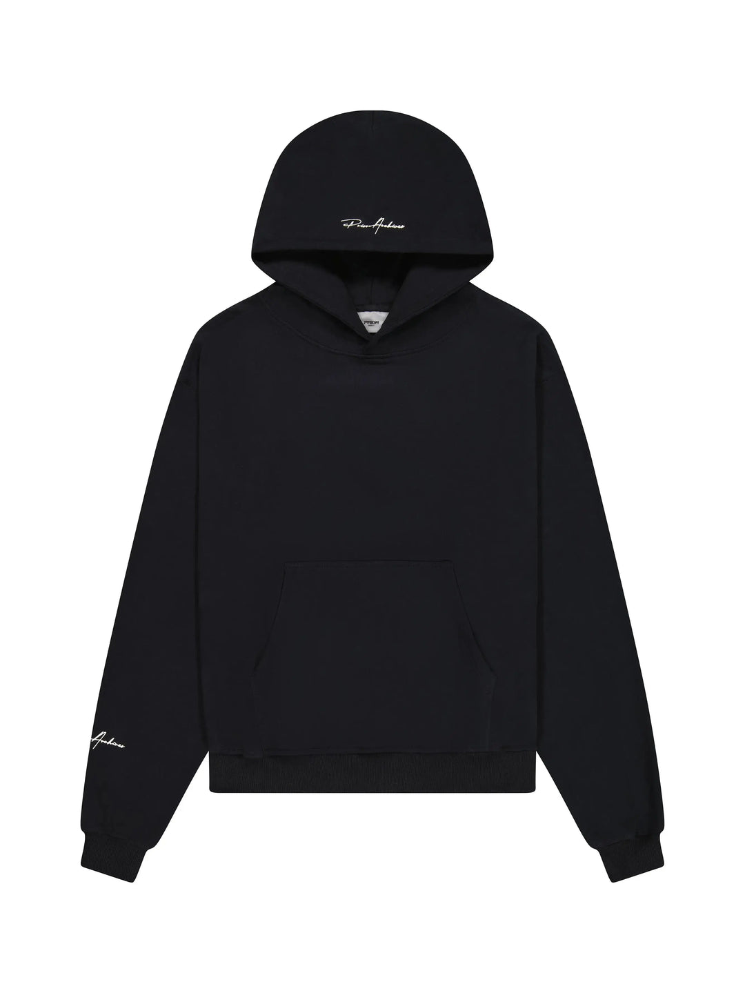 Prior Embroidery Logo Oversized Cropped Hoodie Onyx - Prior