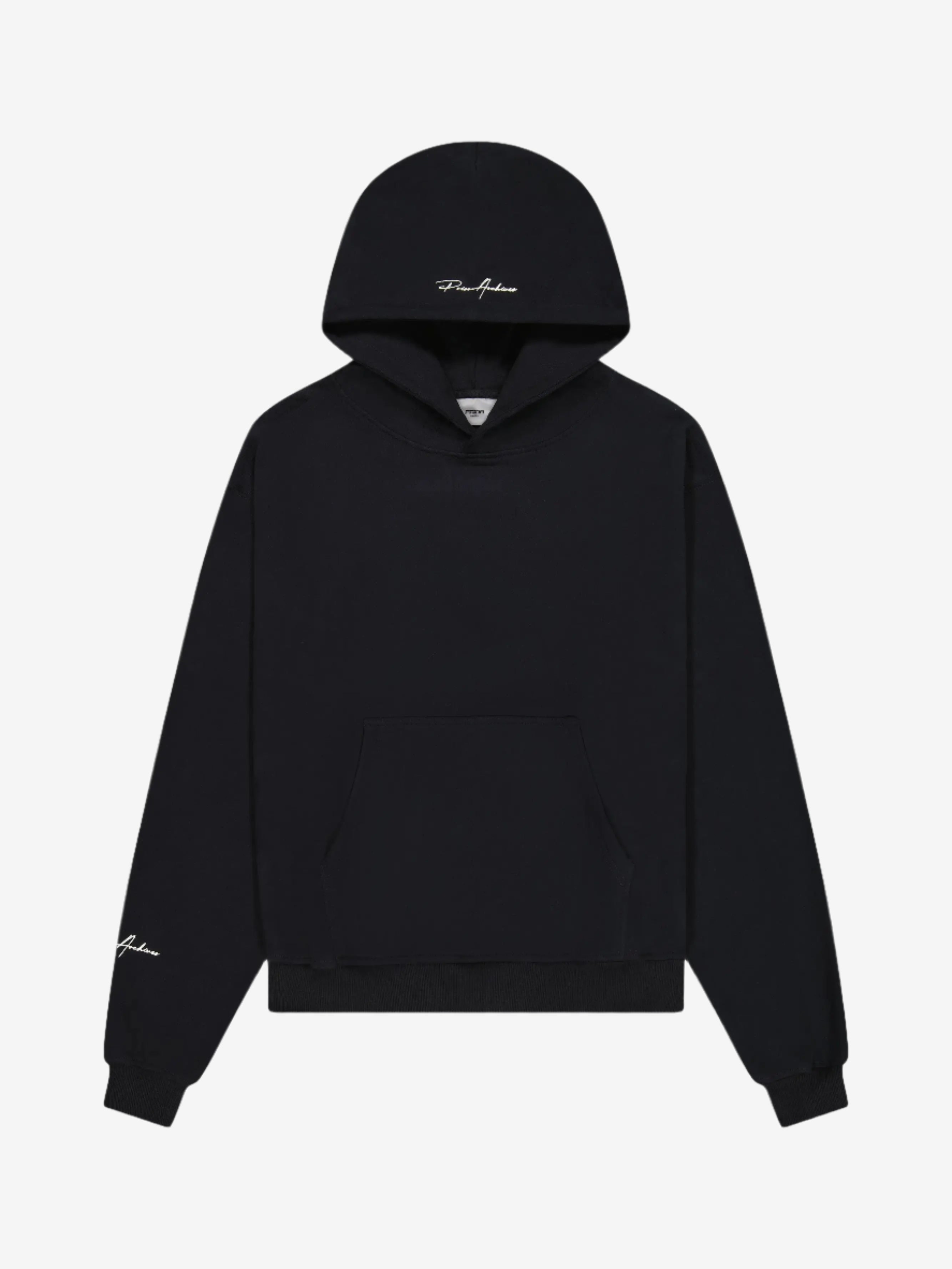 Prior Embroidery Logo Oversized Cropped Hoodie Onyx - Prior