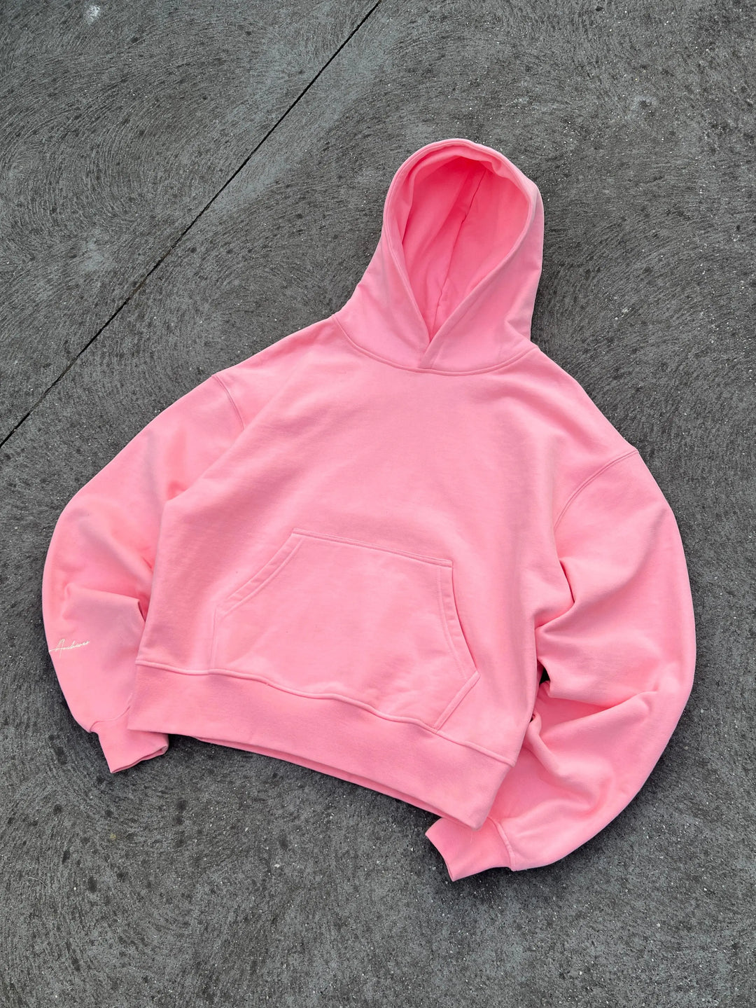 Prior Embroidery Logo Oversized Cropped Hoodie Sakura in Melbourne, Australia - Prior