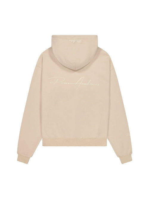 Prior Embroidery Logo Oversized Hoodie Sesame in Melbourne, Australia - Prior