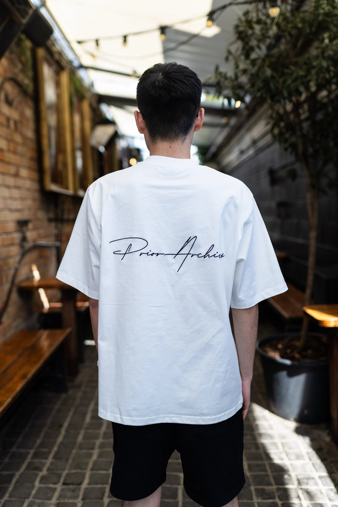 Prior Embroidery Logo Oversized T-shirt Fog - Prior