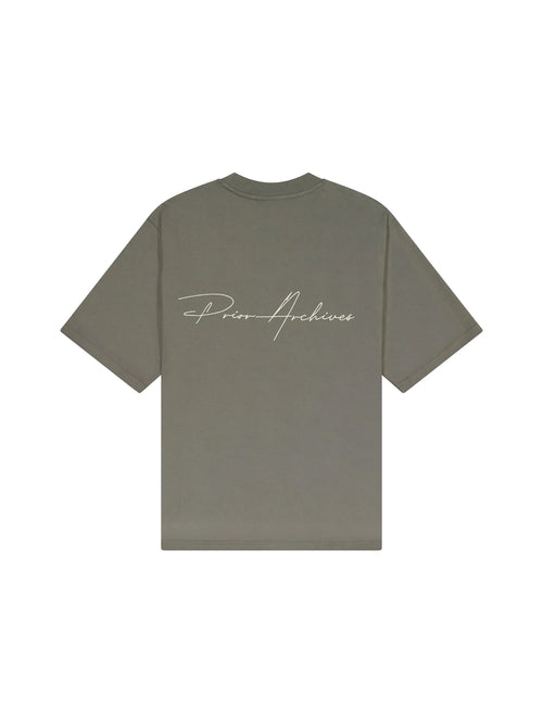 Prior Embroidery Logo Oversized T-shirt Medium Olive in Melbourne, Australia - Prior