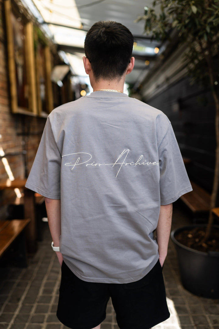 Prior Embroidery Logo Oversized T-shirt Soot - Prior