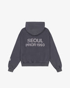 Prior Seoul Collection Double Zip-Up Hoodie Washed Anthracite in Melbourne, Australia - Prior