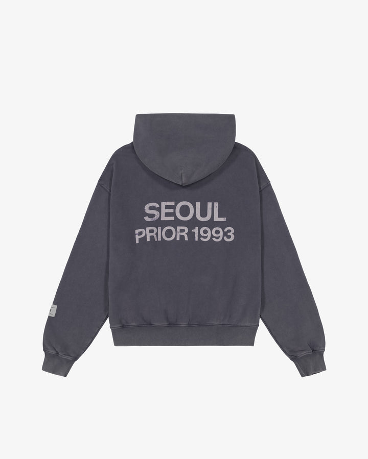 Prior Seoul Collection Double Zip-Up Hoodie Washed Anthracite in Melbourne, Australia - Prior
