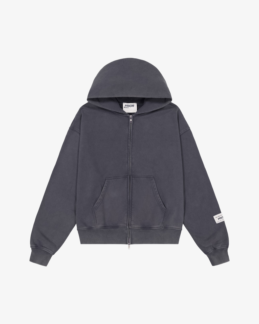 Prior Seoul Collection Double Zip-Up Hoodie Washed Anthracite in Melbourne, Australia - Prior