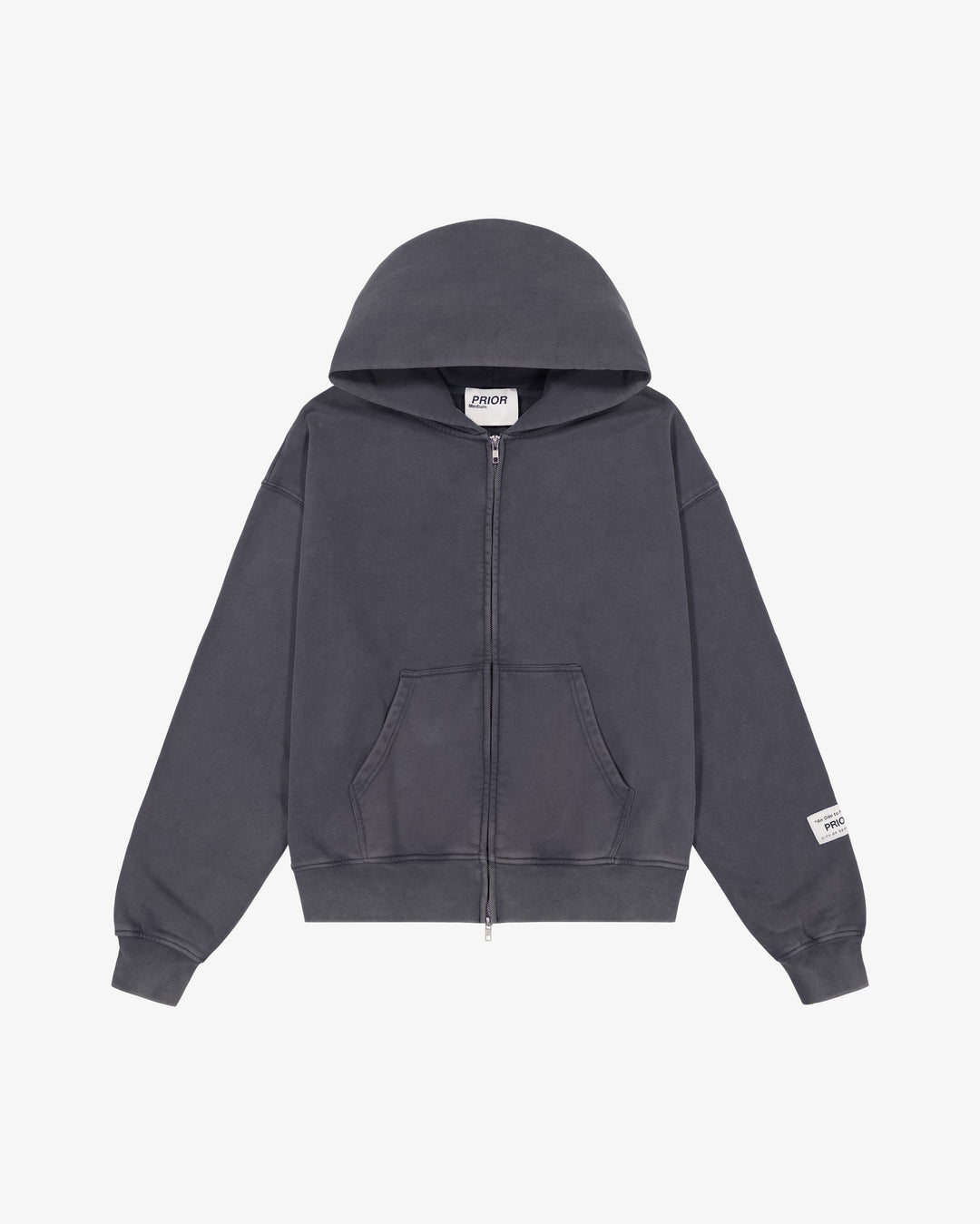 Prior Seoul Collection Double Zip-Up Hoodie Washed Anthracite in Melbourne, Australia - Prior