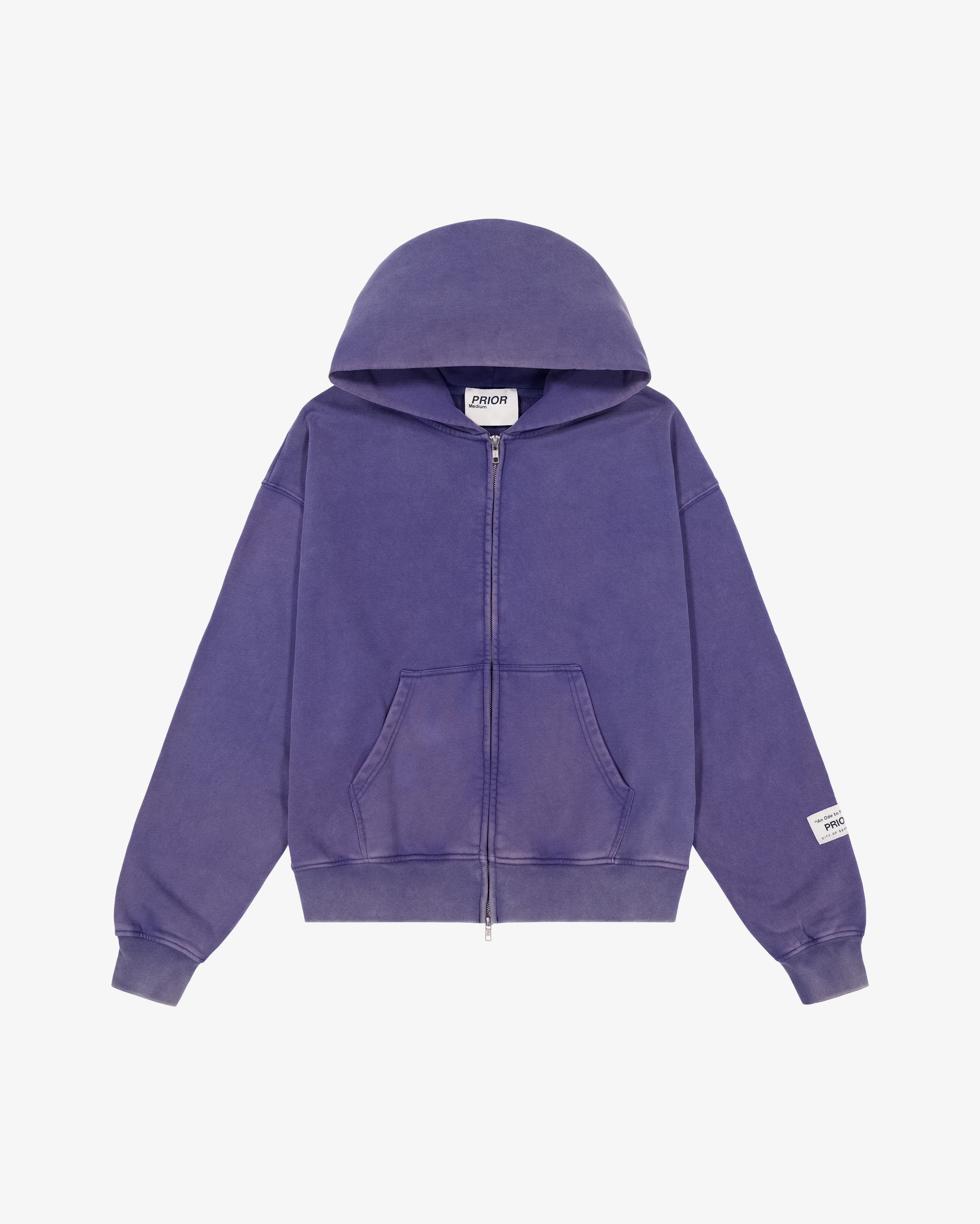 Prior Seoul Collection Double Zip-Up Hoodie Washed Navy in Melbourne, Australia - Prior