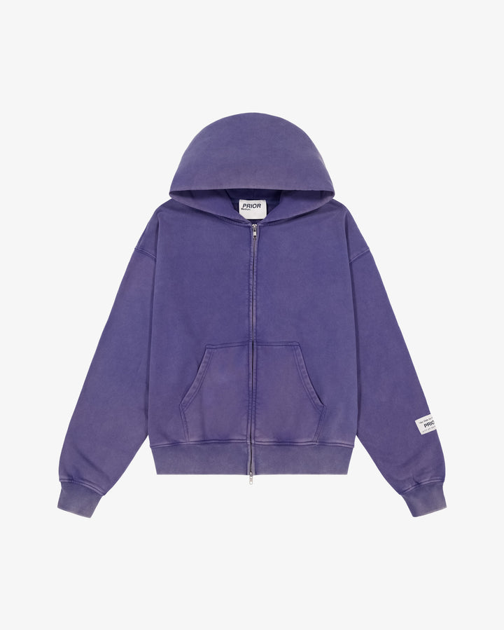 Prior Seoul Collection Double Zip-Up Hoodie Washed Navy in Melbourne, Australia - Prior