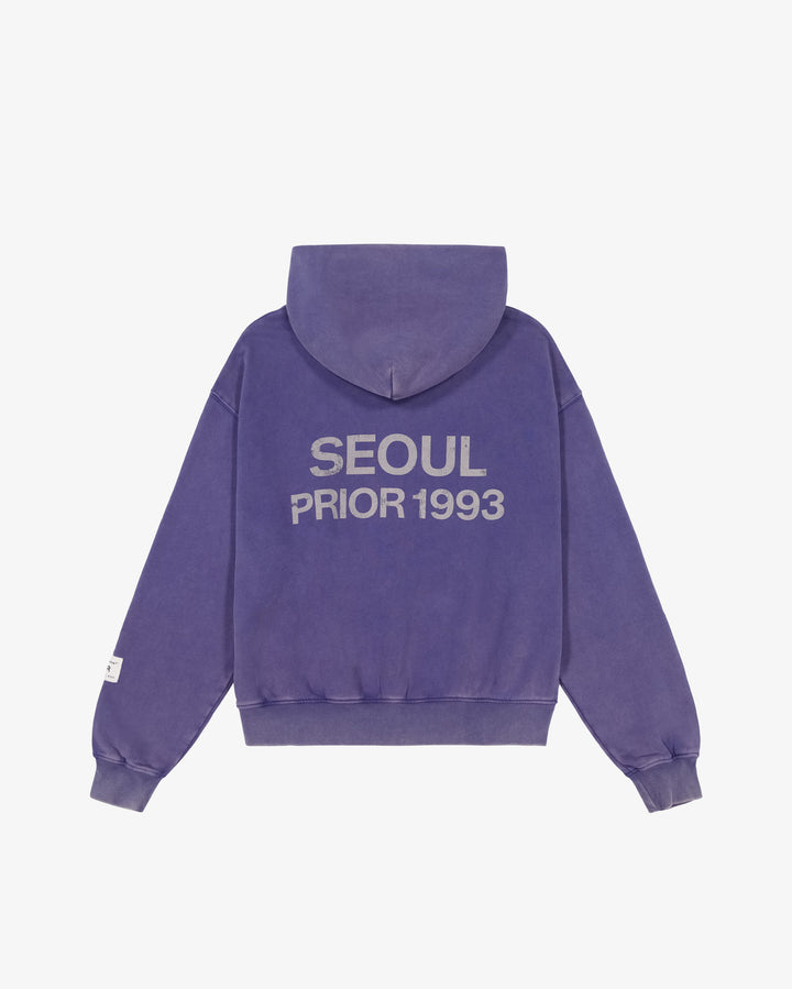 Prior Seoul Collection Double Zip-Up Hoodie Washed Navy in Melbourne, Australia - Prior