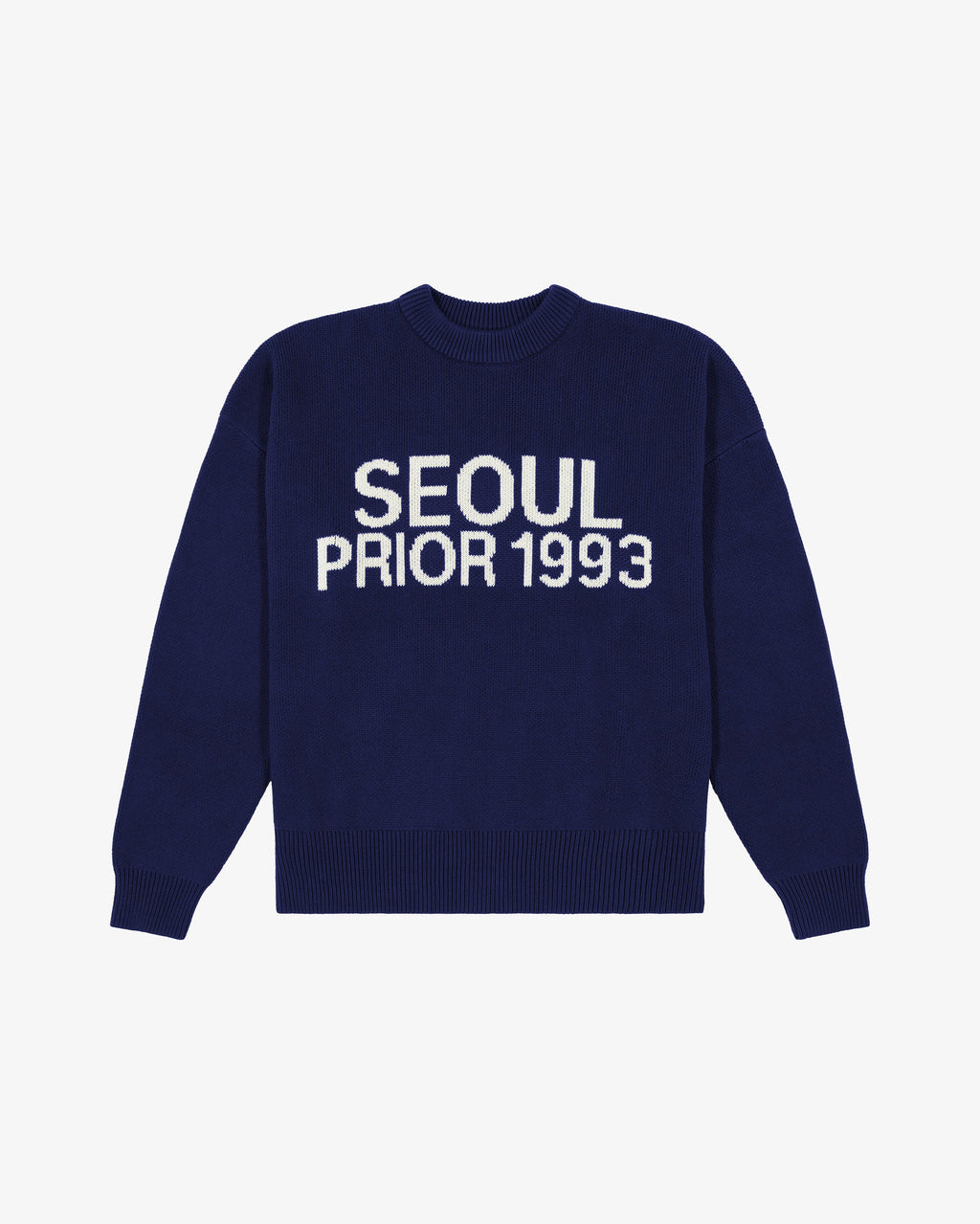 Prior Seoul Collection Organic Knitted Sweater Navy in Melbourne, Australia - Prior