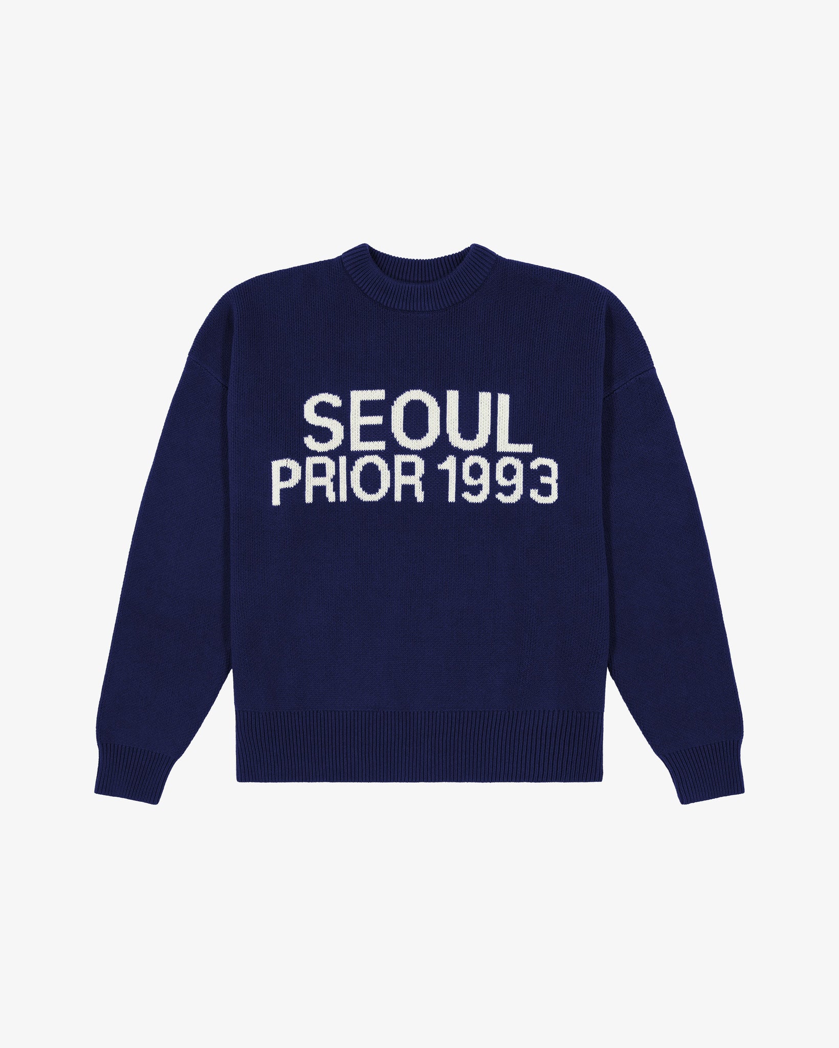 Prior Seoul Collection Organic Knitted Sweater Navy in Melbourne, Australia - Prior