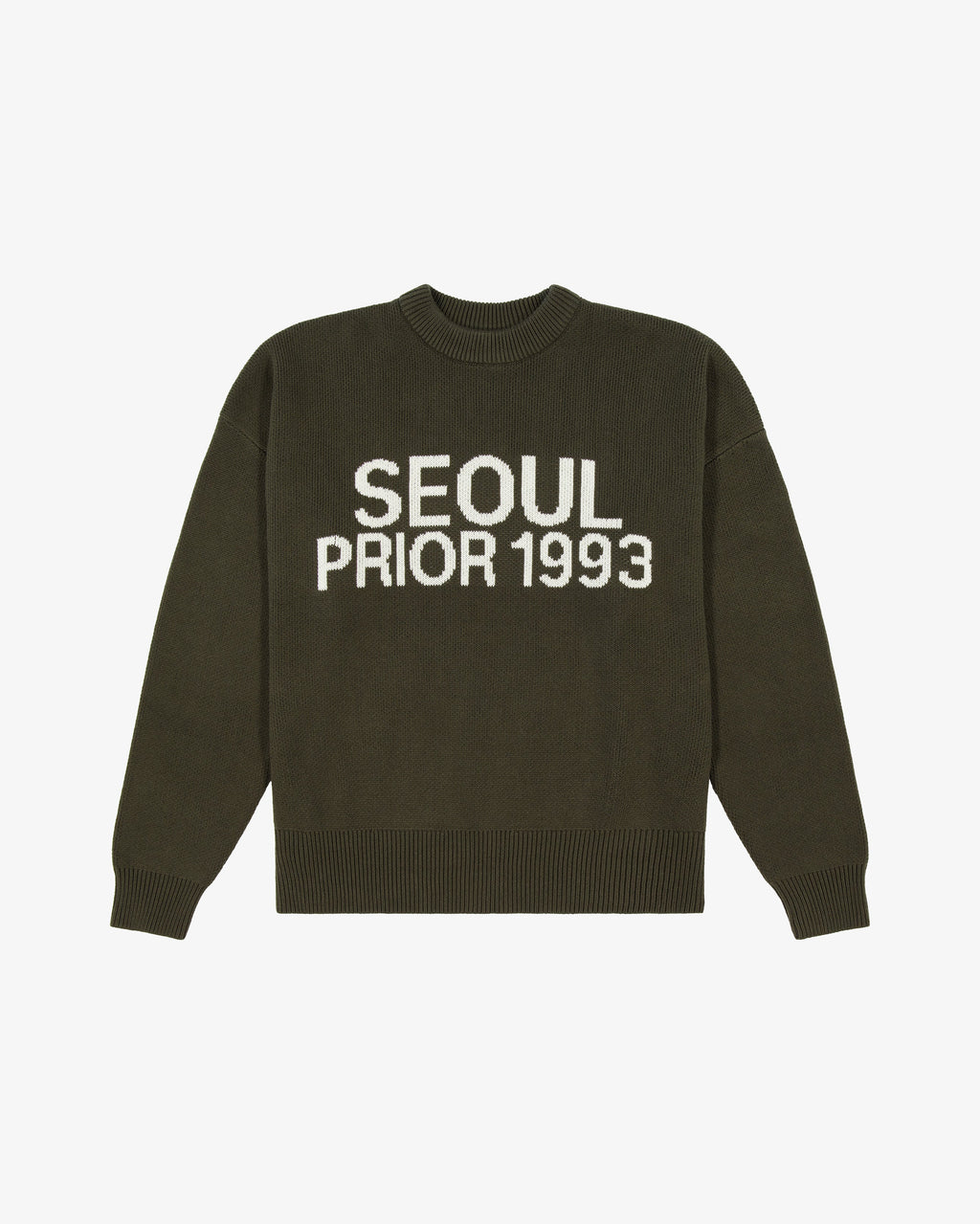Prior Seoul Collection Organic Knitted Sweater Olive in Melbourne, Australia - Prior