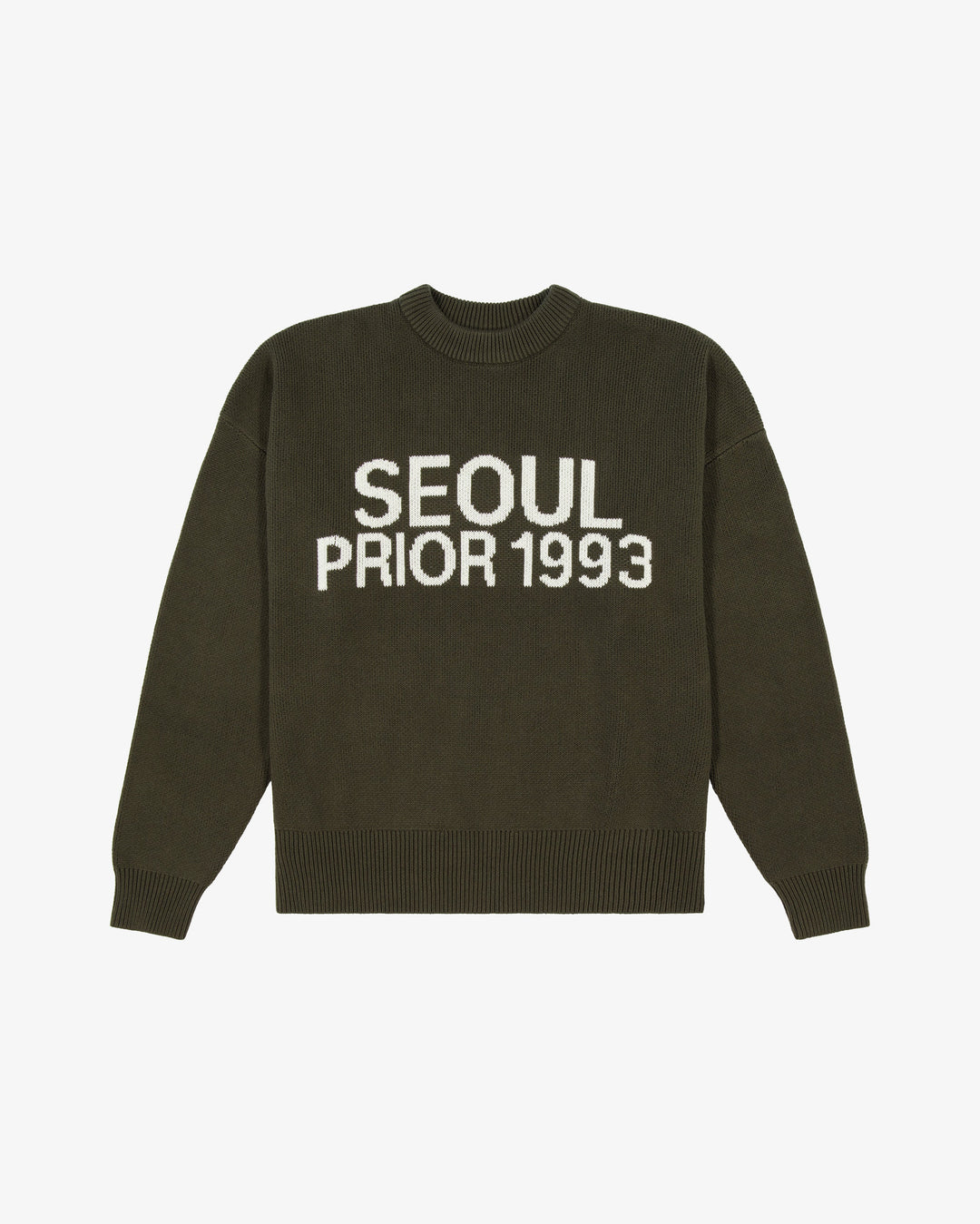 Prior Seoul Collection Organic Knitted Sweater Olive in Melbourne, Australia - Prior