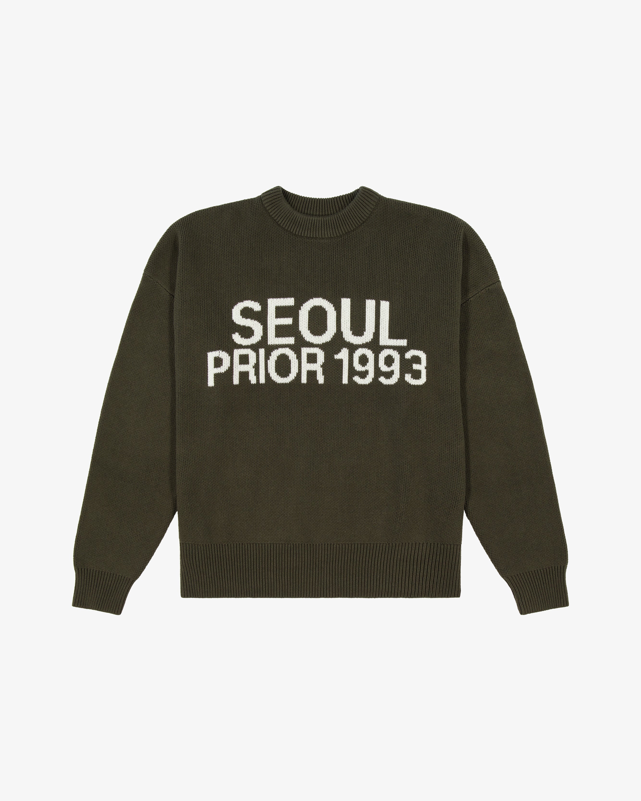 Prior Seoul Collection Organic Knitted Sweater Olive in Melbourne, Australia - Prior