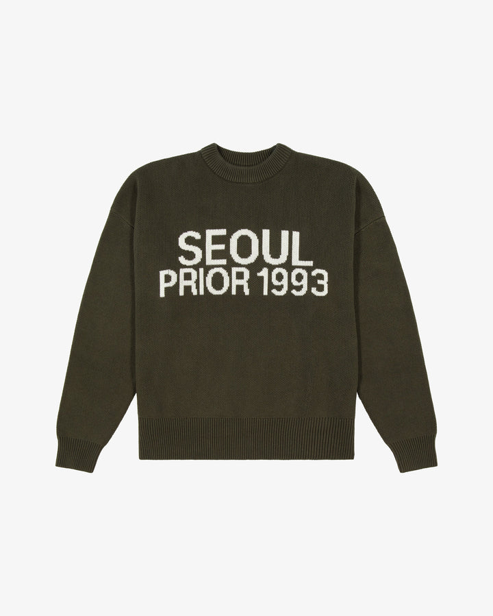 Prior Seoul Collection Organic Knitted Sweater Olive in Melbourne, Australia - Prior