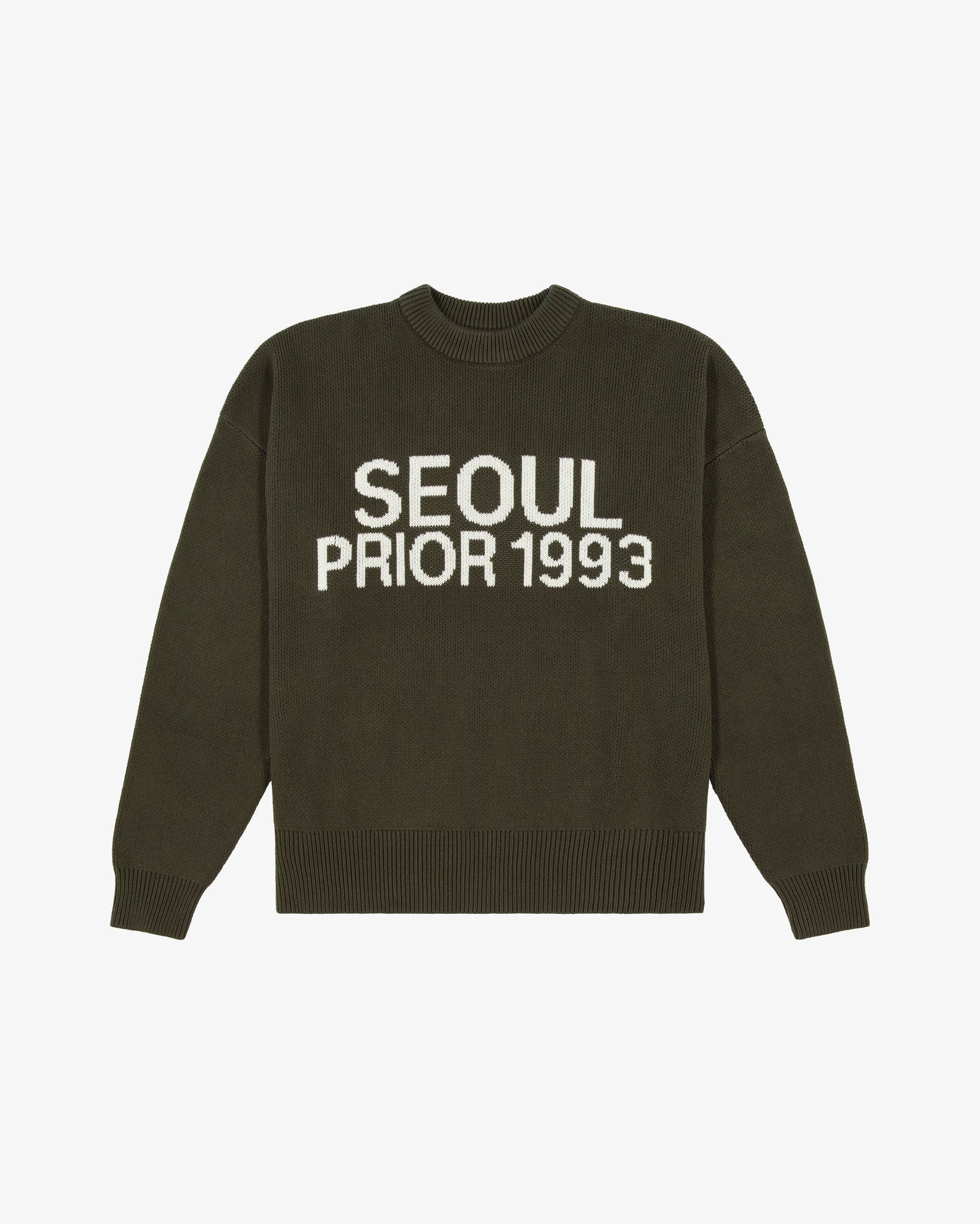 Prior Seoul Collection Organic Knitted Sweater Olive in Melbourne, Australia - Prior