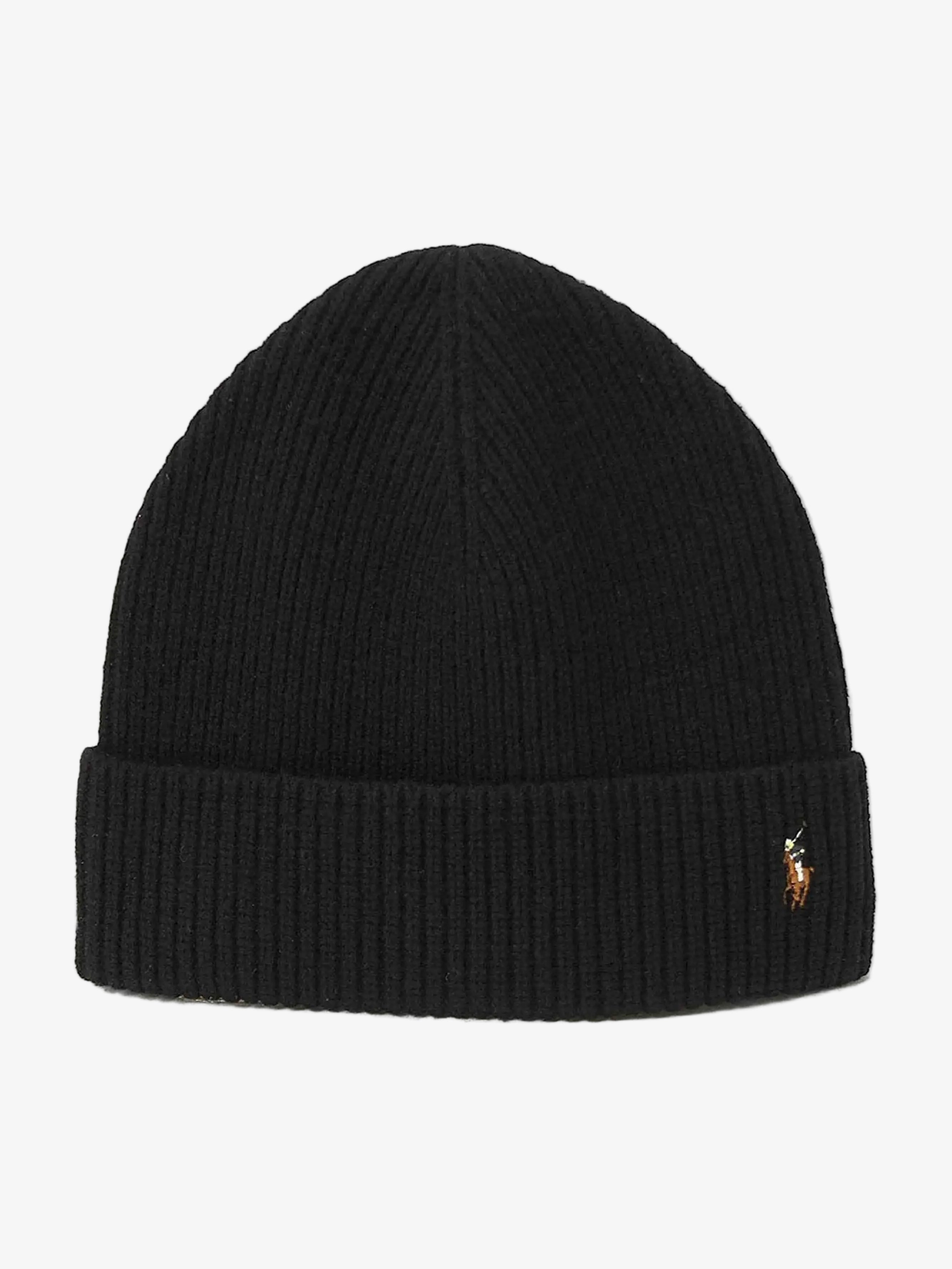 Ralph Lauren Cuffed Merino Beanie Black Prior