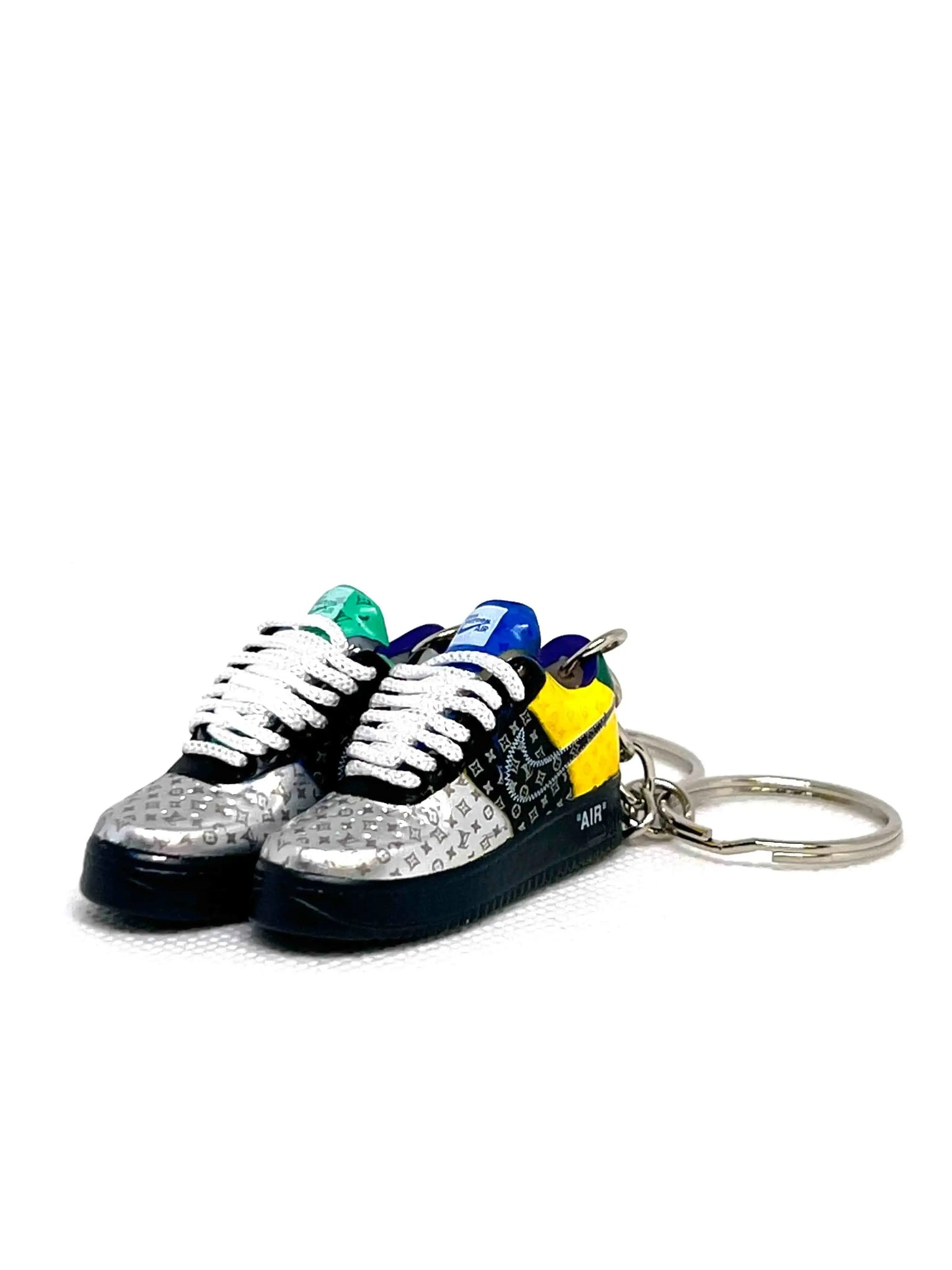 Sneaker Inspired Keychains AF LV Black Metallic Silver Prior