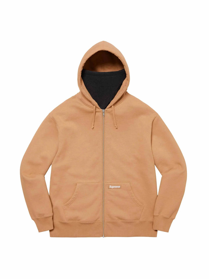 Supreme Double Hood Facemask Zip Up Hooded Sweatshirt Light Brown - Prior