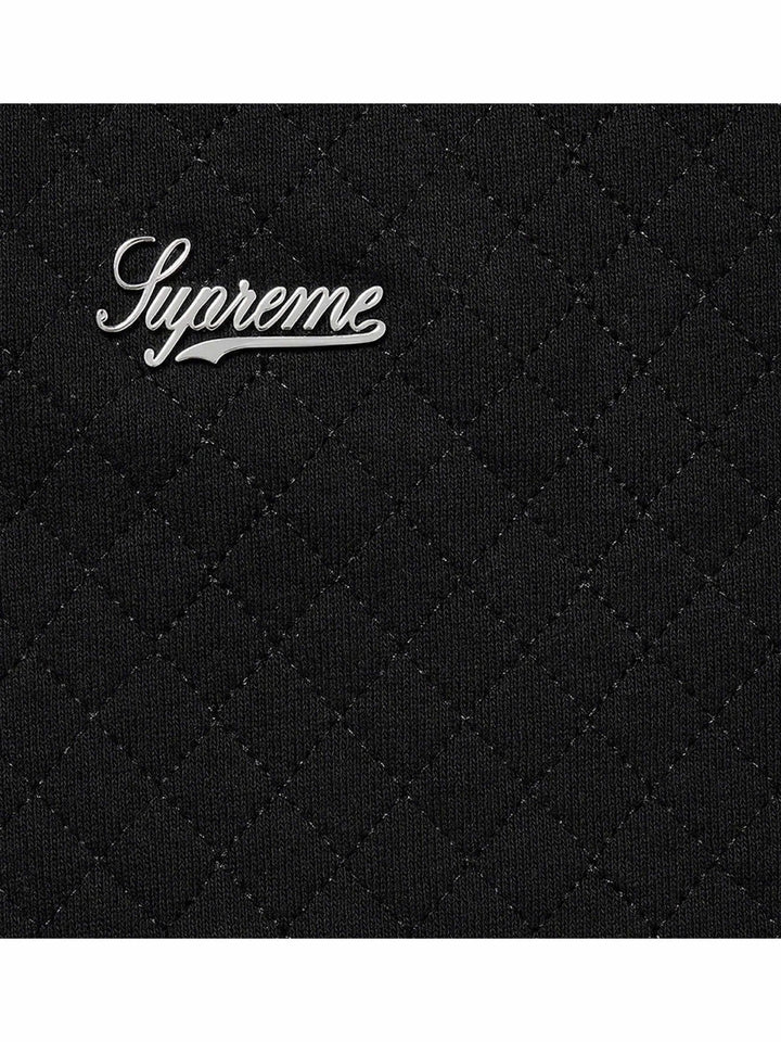 Supreme Micro Quilted Hooded Sweatshirt Black - Prior