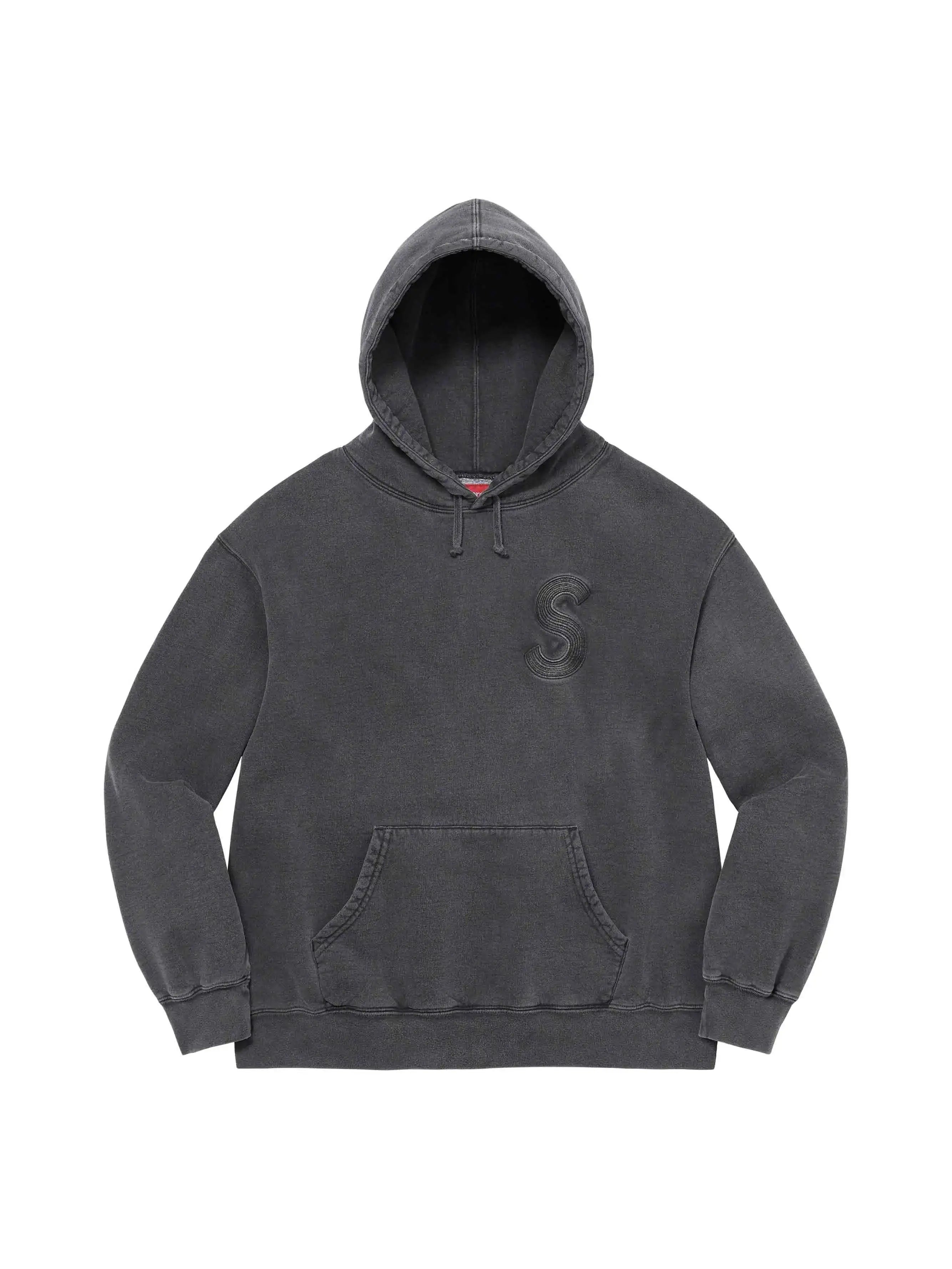 Supreme Overdyed S Logo Hooded Sweatshirt Black - Prior