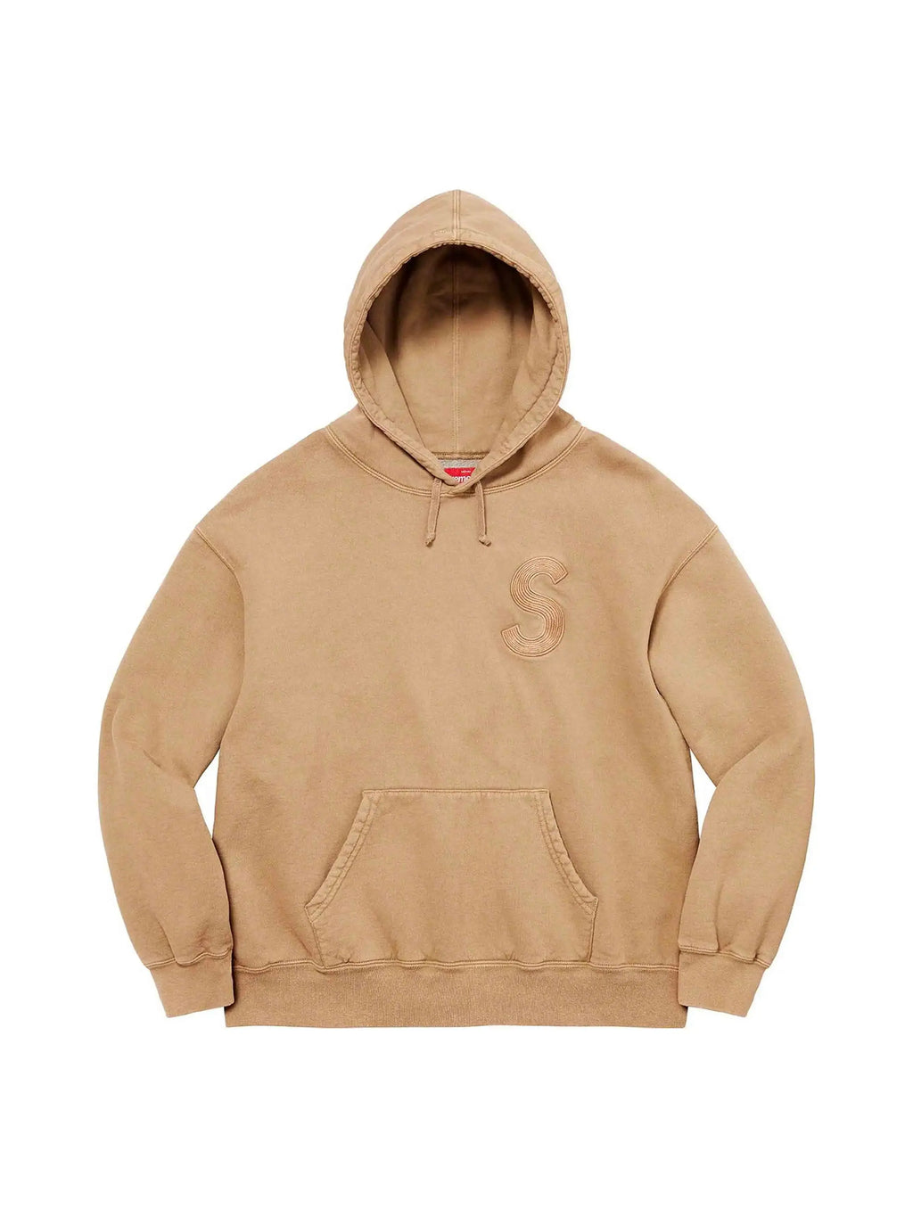 Supreme Overdyed S Logo Hooded Sweatshirt Tan - Prior