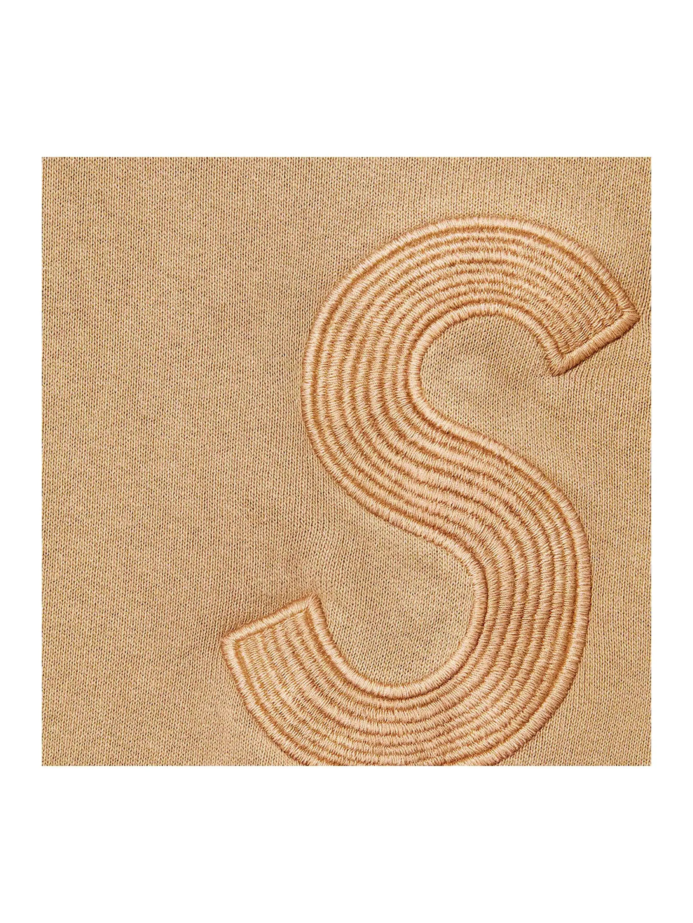 Supreme Overdyed S Logo Hooded Sweatshirt Tan - Prior