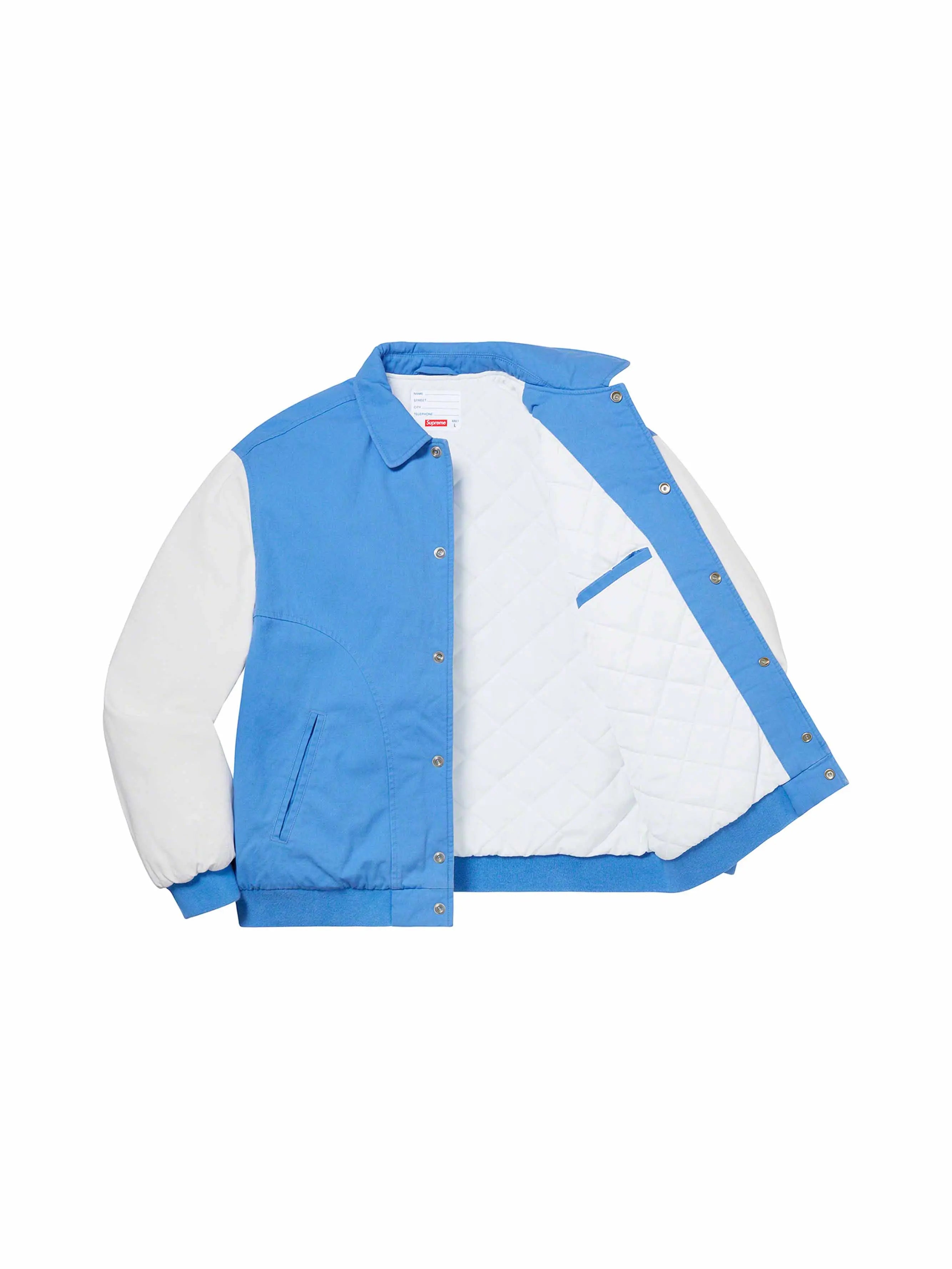 Supreme Twill Varsity Varsity Jacket Light Blue