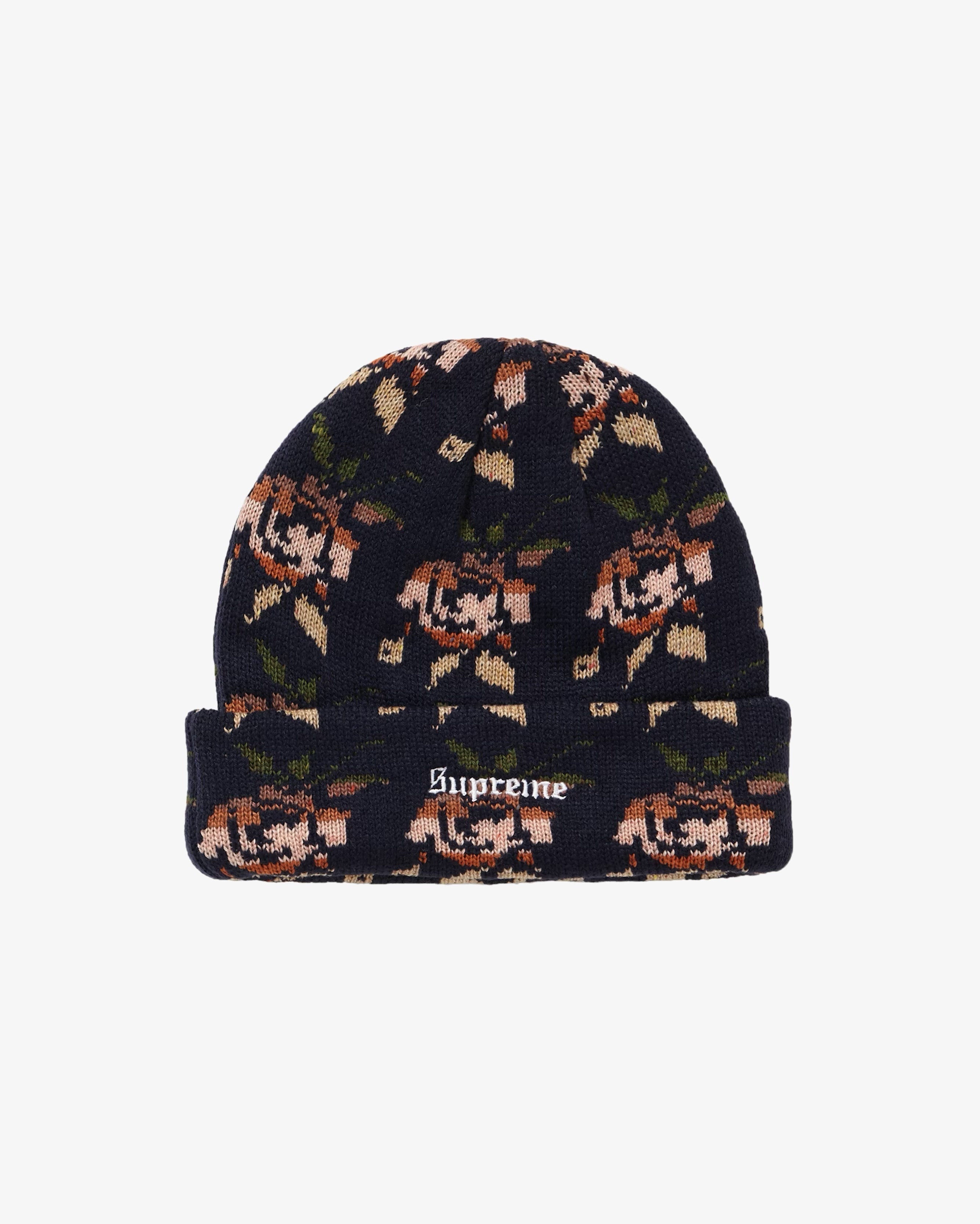 Supreme Rose Jacquard Beanie Black (Pre-owned) in Melbourne, Australia - Prior
