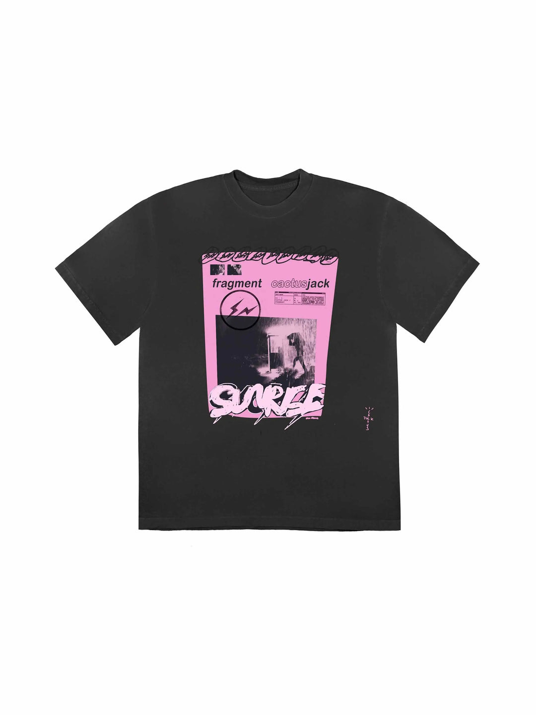 Travis Scott Cactus Jack For Fragment Pink Sunrise T-shirt Washed Black - Prior