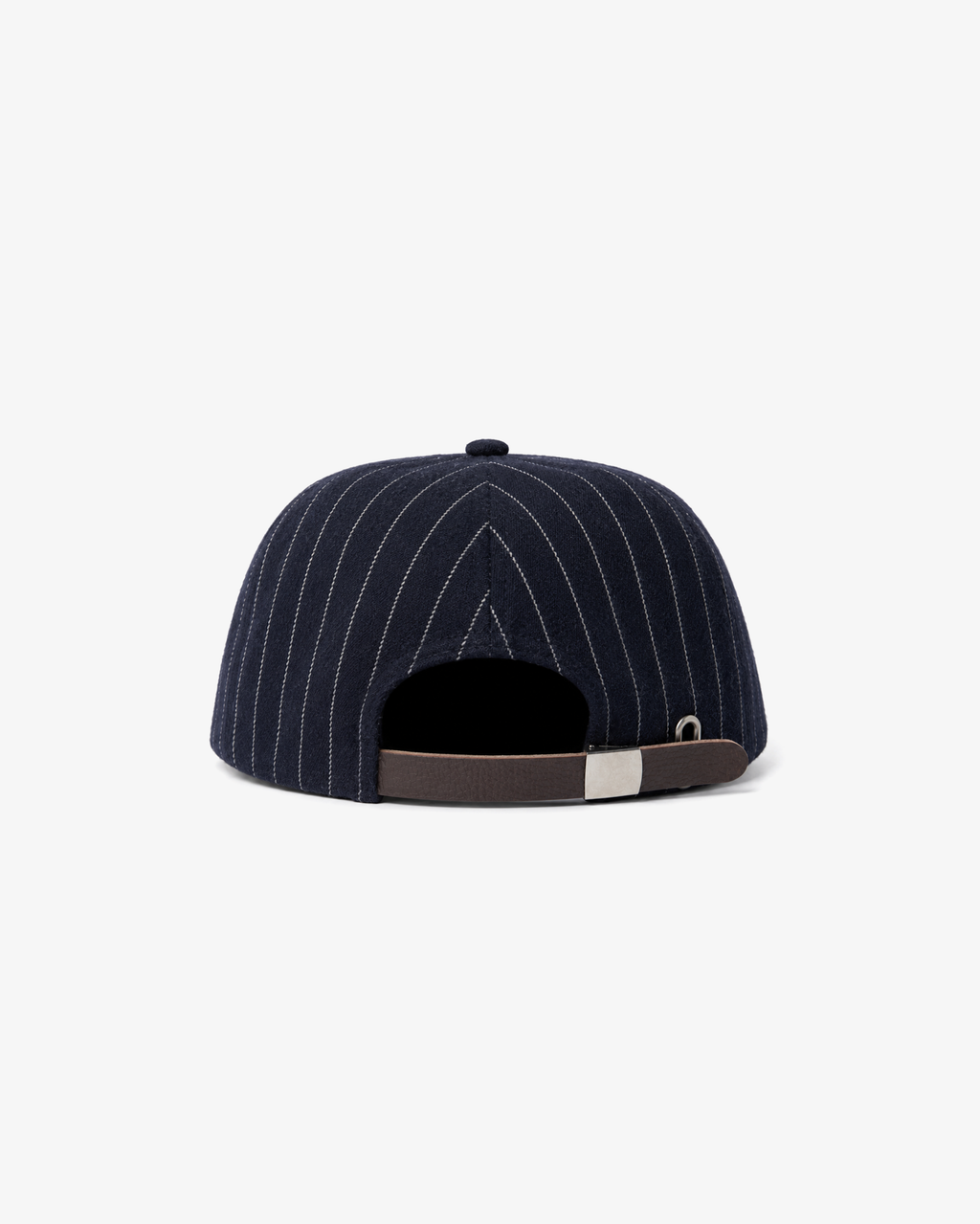 Wool Pinstripe 5 Panel Short Brim Hat Navy in Melbourne, Australia - Prior