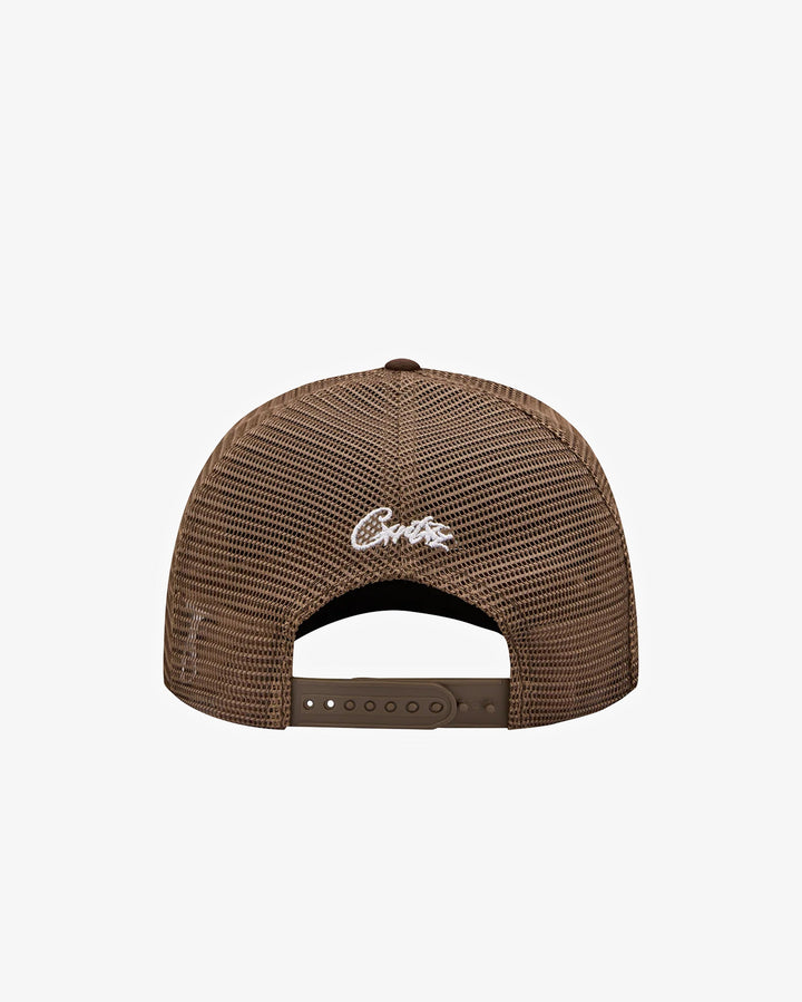 Corteiz Island Puff Print Trucker Hat Brown in Melbourne, Australia - Prior