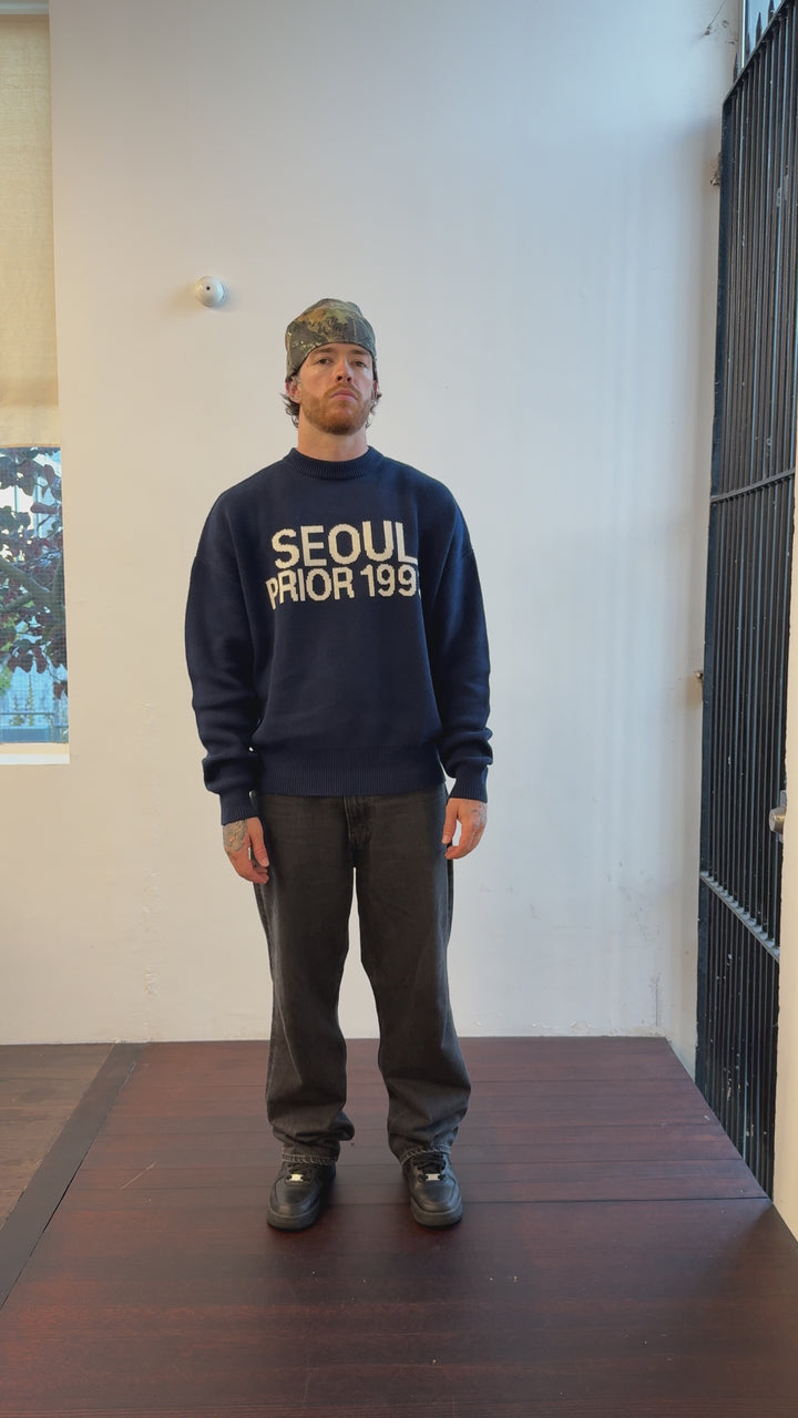 Prior Seoul Collection Organic Knitted Sweater Navy
